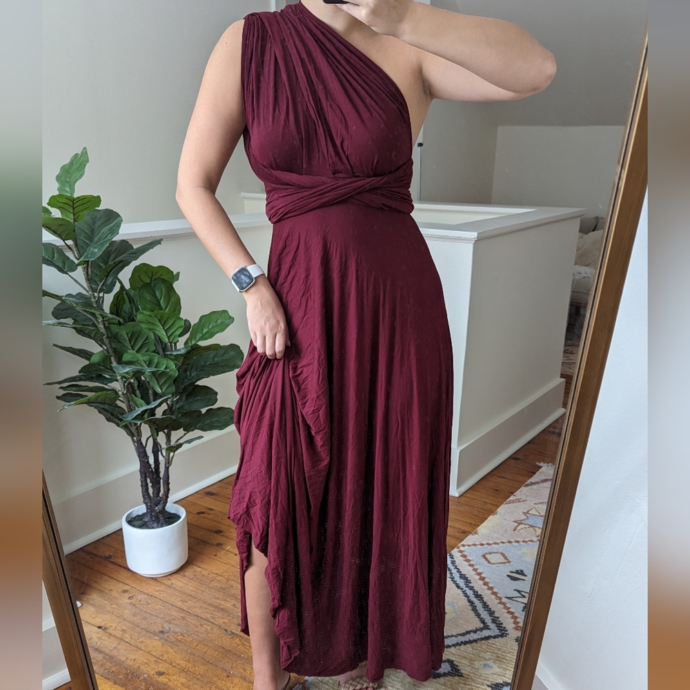 Multiway burgundy maxi dress